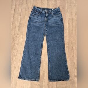 Wide Leg Medium Wash Jeans, Size Small